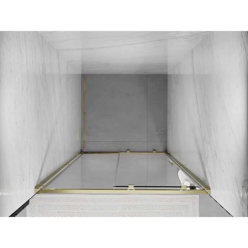 Mexen Exo-S porte doccia scorrevoli 100 cm, trasparenti, dorate - 8151-100-000-50-00