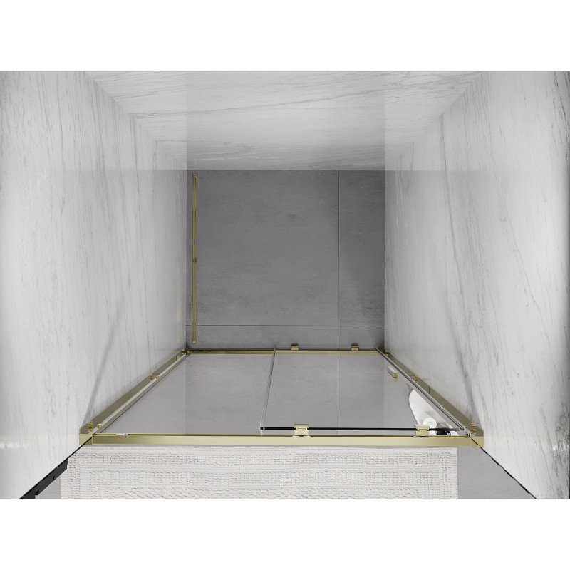 Mexen Exo drzwi prysznicowe rozsuwane 115 cm, transparent, złote - 8151-115-000-50-00