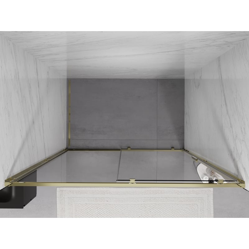 Mexen Exo drzwi prysznicowe rozsuwane 150 cm, transparent, złote - 8151-150-000-50-00