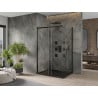 Mexen Omega sliding shower cabin 100 x 90 cm, transparent, black + Flat shower tray, black - 825-100-090-70-00-4070B