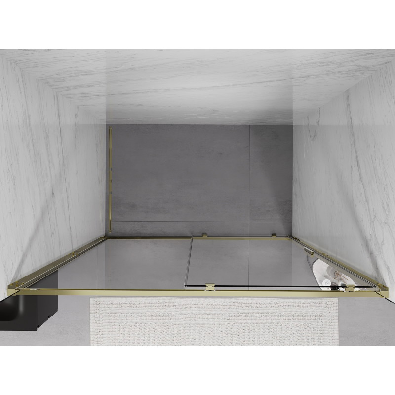 Mexen Exo drzwi prysznicowe rozsuwane 160 cm, transparent, złote - 8151-160-000-50-00