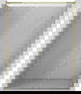 Mexen Exo dubbla skjutbara duschdörrar 130 cm, transparenta, guld - 8152-130-000-50-00