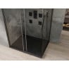 Mexen Omega sliding shower cabin 100 x 90 cm, transparent, black + Flat shower tray, black - 825-100-090-70-00-4070B