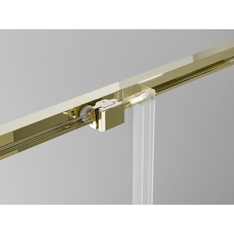 Mexen Exo puertas de ducha dobles correderas 130 cm, transparentes, doradas - 8152-130-000-50-00