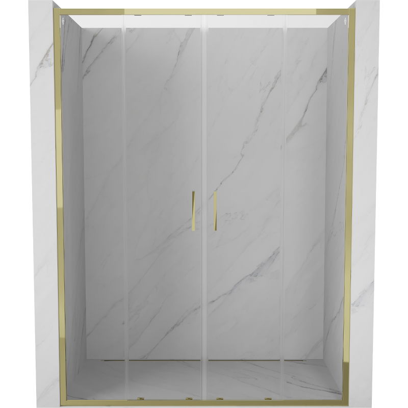Mexen Exo doppelschiebetüren 140 cm, transparent, gold - 8152-140-000-50-00