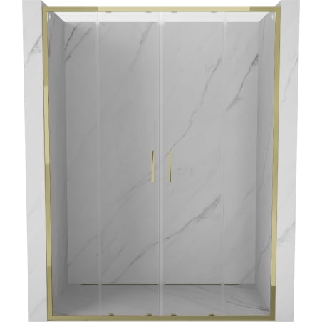 Mexen Exo-S Duo doppelt schiebbare Dusch Türen 160 cm, transparent, gold - 8152-160-000-50-00