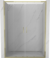 Mexen Exo-S Duo drzwi prysznicowe podwójne rozsuwane 160 cm, transparent, złote - 8152-160-000-50-00