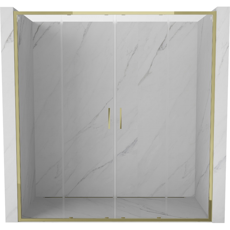 Mexen Exo drzwi prysznicowe podwójne rozsuwane 170 cm, transparent, złote - 8152-170-000-50-00
