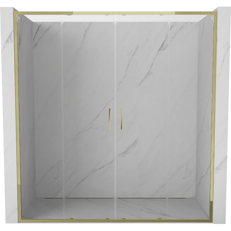Mexen Exo-S Duo puertas de ducha dobles correderas 170 cm, transparentes, doradas - 8152-170-000-50-00