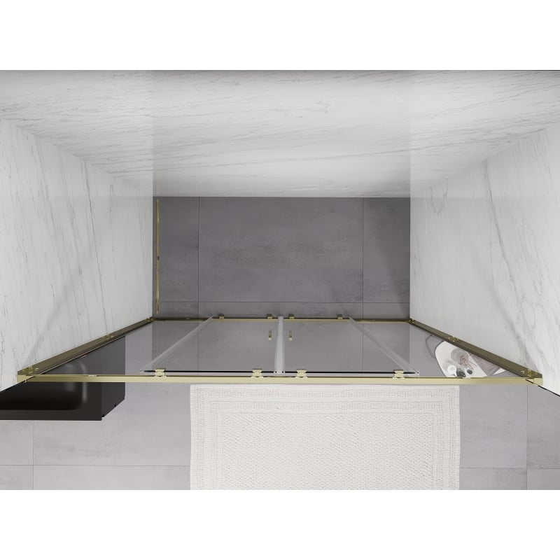Mexen Exo-S Duo porte doccia doppie scorrevoli 170 cm, trasparenti, dorate - 8152-170-000-50-00