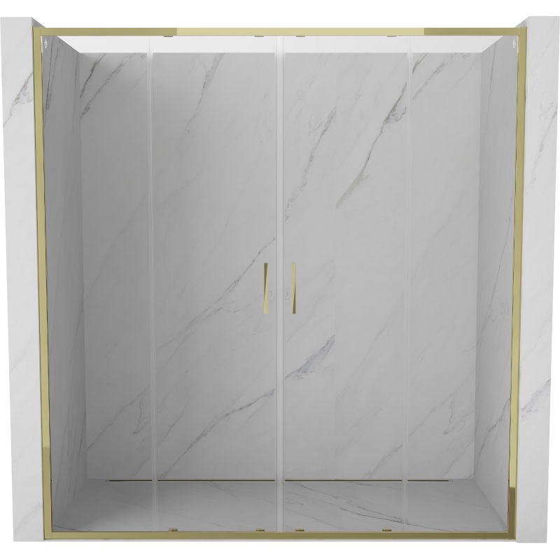 Mexen Exo dubbele schuifdouchedeuren 180 cm, transparant, goud - 8152-180-000-50-00