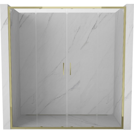 Mexen Exo-S Duo drzwi prysznicowe podwójne rozsuwane 180 cm, transparent, złote - 8152-180-000-50-00