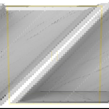 Mexen Exo dubbele schuifdouchedeur 190 cm, transparant, goud - 8152-190-000-50-00