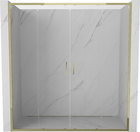 Mexen Exo double sliding shower doors 190 cm, transparent, gold - 8152-190-000-50-00