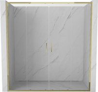 Mexen Exo-S Duo portes de douche coulissantes doubles 200 cm, transparentes, dorées - 8152-200-000-50-00