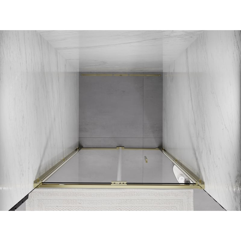 Mexen Exo drzwi prysznicowe składane 65 cm, transparent, złote - 816-065-000-50-00
