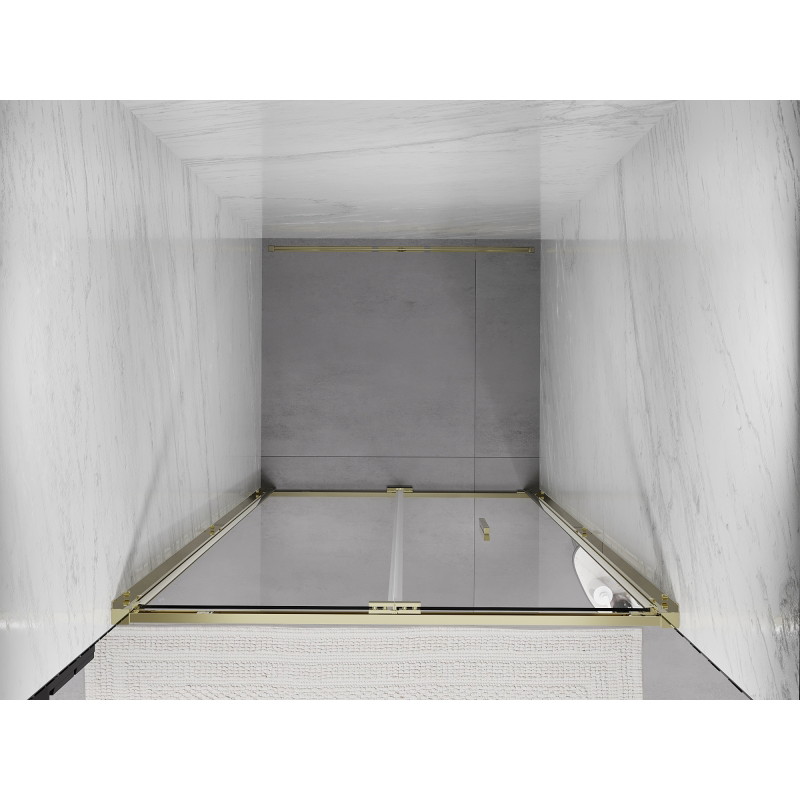 Mexen Exo-F drzwi prysznicowe składane 85 cm, transparent, złote - 816-085-000-50-00