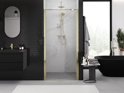 Mexen Exo drzwi prysznicowe składane 90 cm, transparent, złote - 816-090-000-50-00