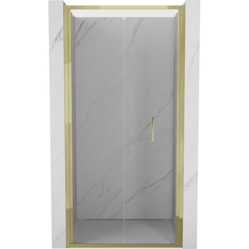 Mexen Exo opvouwbare douchedeur 90 cm, transparant, goud - 816-090-000-50-00