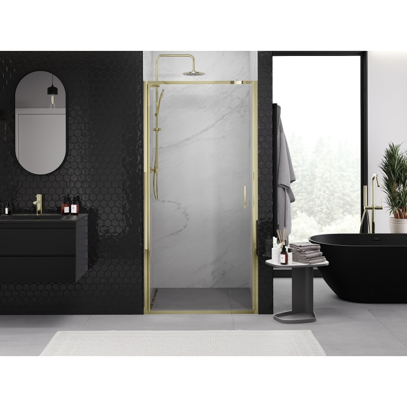 Mexen Exo-B drzwi prysznicowe uchylne 60 cm, transparent, złote - 817-060-000-50-00
