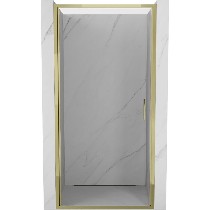 Mexen Exo scharnierende douchedeur 70 cm, transparant, goud - 817-070-000-50-00