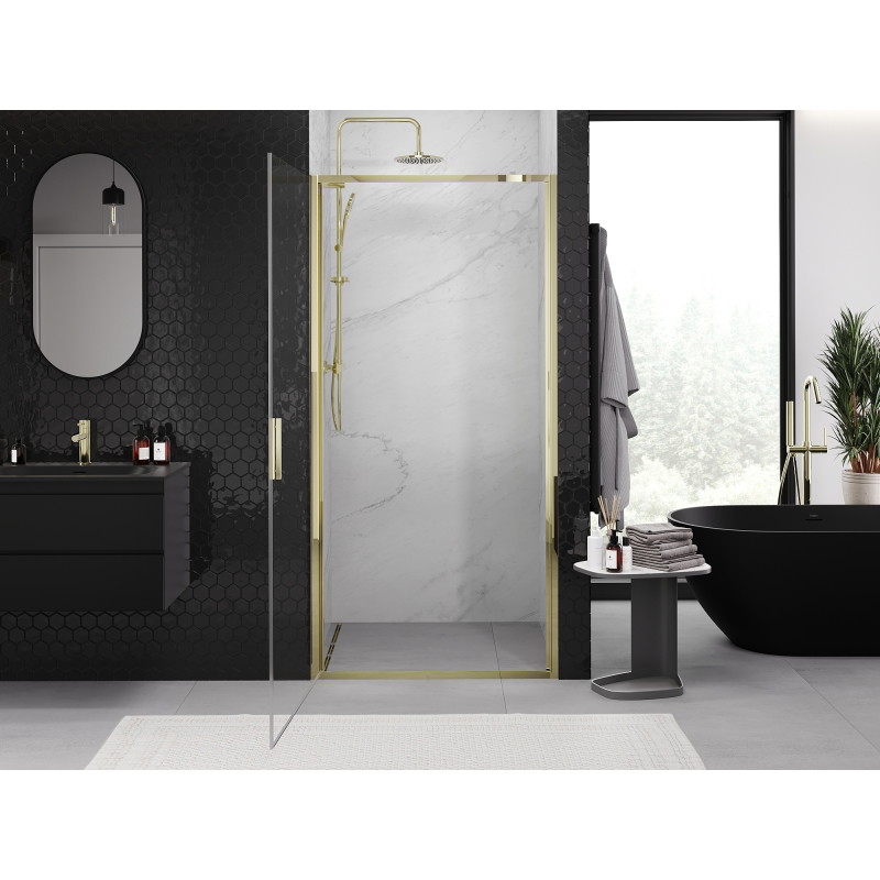 Mexen Exo-B porte de douche pivotante 70 cm, transparente, dorée - 817-070-000-50-00