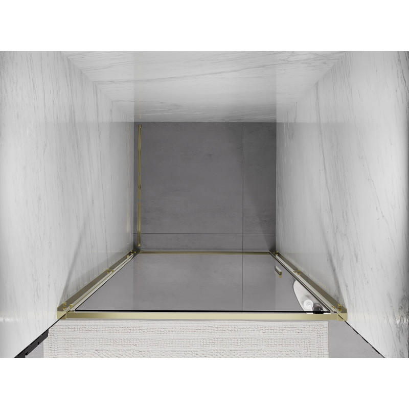 Mexen Exo-B drzwi prysznicowe uchylne 75 cm, transparent, złote - 817-075-000-50-00