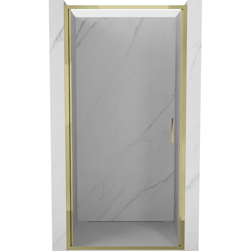 Mexen Exo 90 cm Pivot Shower Door, Transparent, Gold - 817-090-000-50-00