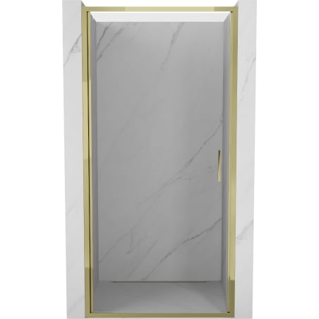 Mexen Exo 90 cm Pivot Shower Door, Transparent, Gold - 817-090-000-50-00