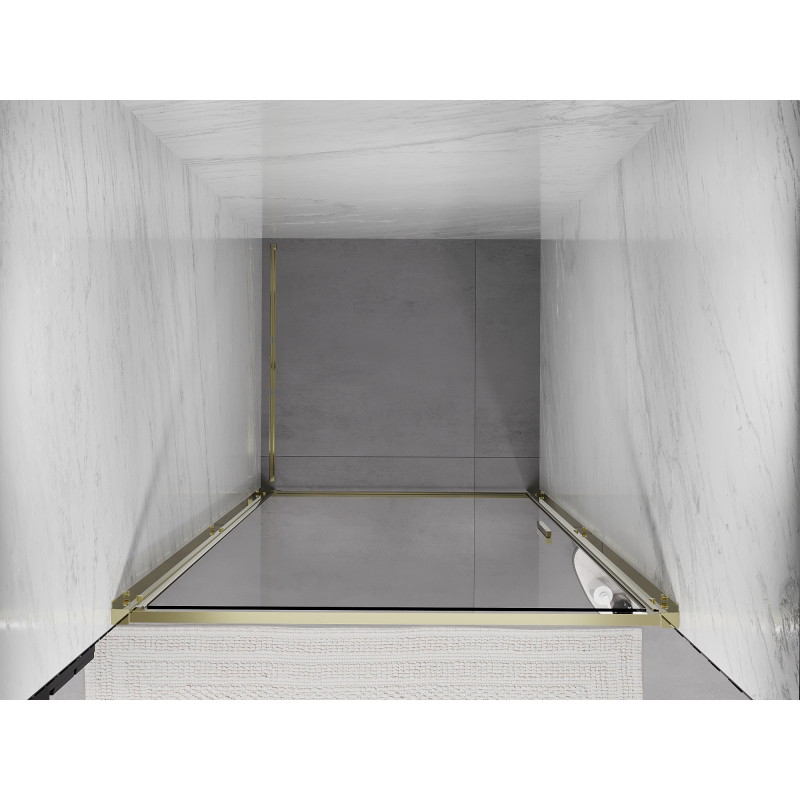 Mexen Exo drzwi prysznicowe uchylne 90 cm, transparent, złote - 817-090-000-50-00