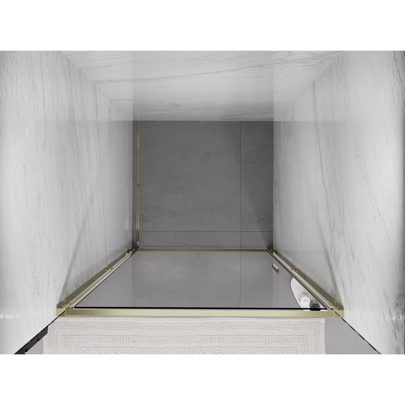 Mexen Exo 100 cm Pivot Shower Door, Transparent, Gold - 817-100-000-50-00