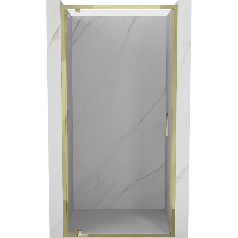Mexen Exo scharnierende douchedeur 80 cm, transparant, goud - 8181-080-000-50-00