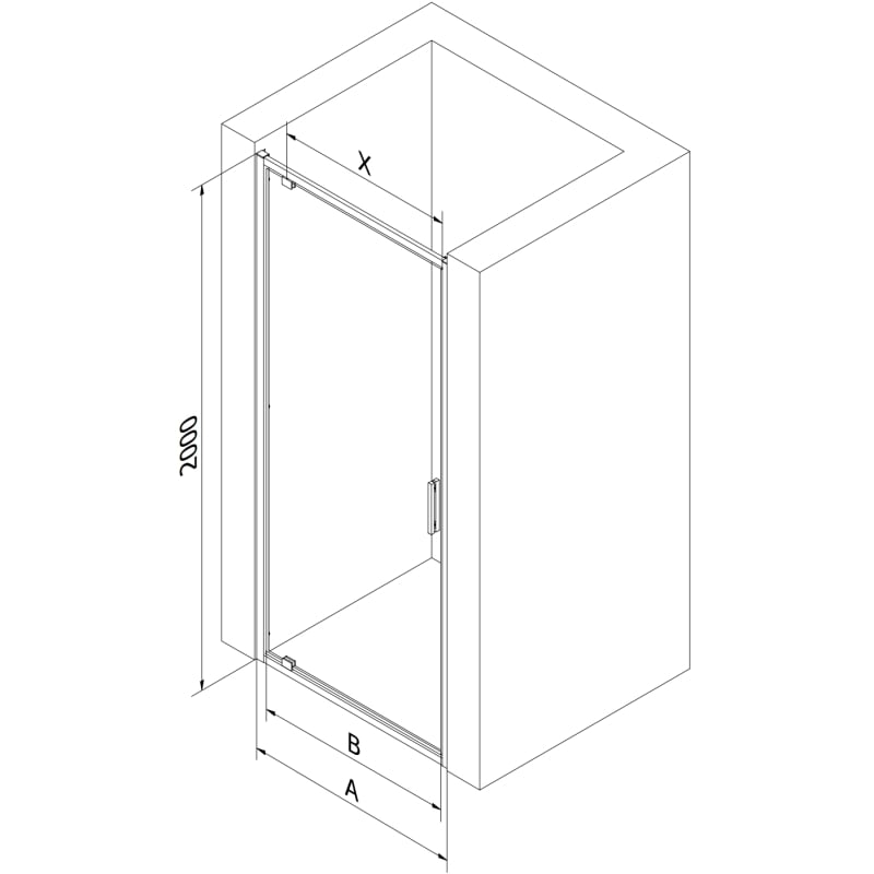 Mexen Exo-BR porta doccia a battente 90 cm, trasparente, dorata - 8181-090-000-50-00