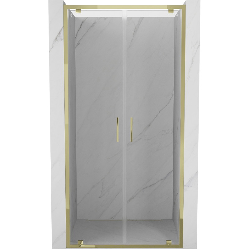 Mexen Exo-BR Duo drzwi prysznicowe podwójne uchylne 70 cm, transparent, złote - 8182-070-000-50-00