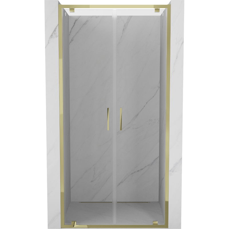 Mexen Exo dubbele douchedeur draaibaar 70 cm, transparant, goud - 8182-070-000-50-00