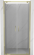 Mexen Exo-BR Duo puertas de ducha batientes dobles de 90 cm, transparentes, doradas - 8182-090-000-50-00