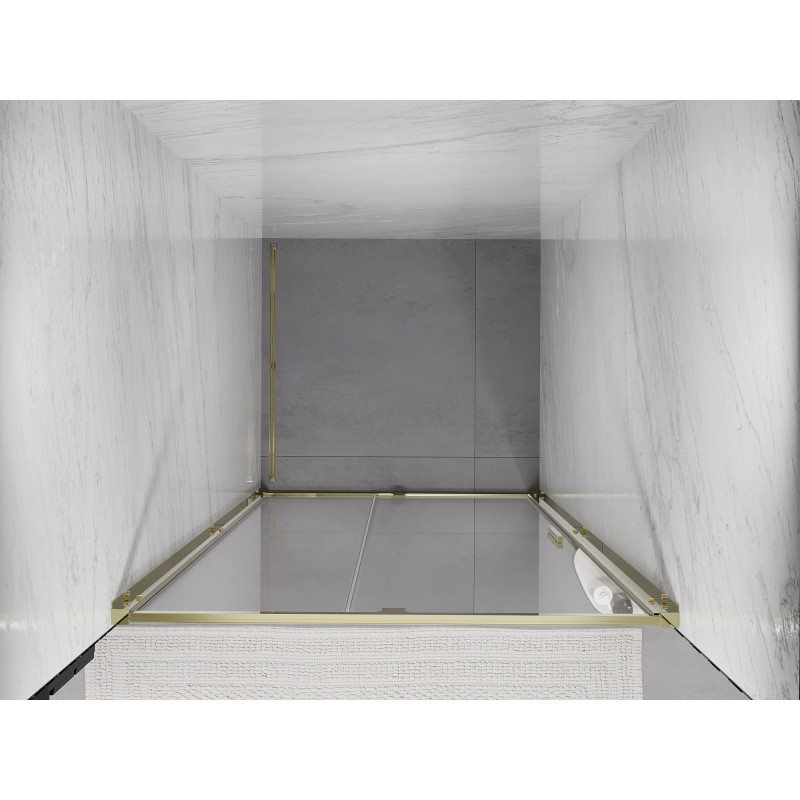 Mexen Exo drzwi prysznicowe uchylne 90 cm, transparent, złote - 819-090-000-50-00