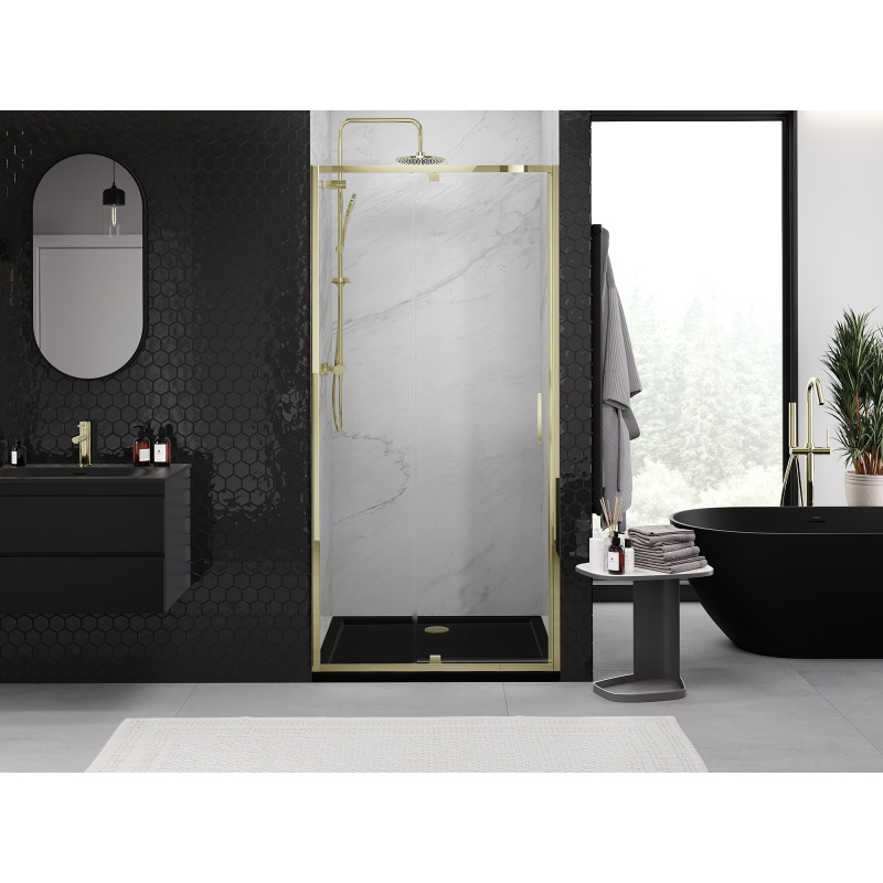 Mexen Exo-R porte de douche basculante 105 cm, transparente, dorée - 819-105-000-50-00