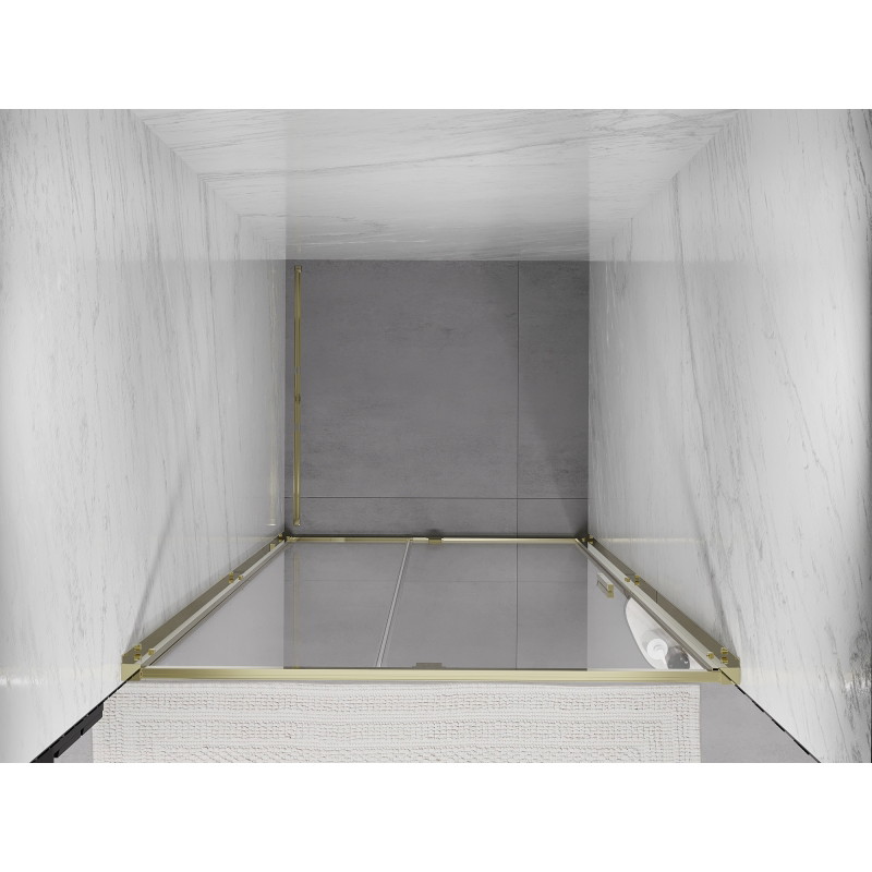 Mexen Exo-R drzwi prysznicowe uchylne 125 cm, transparent, złote - 819-125-000-50-00