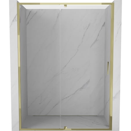 Mexen Exo-R nihajna tuš vrata 130 cm, prozorna, zlata - 819-130-000-50-00