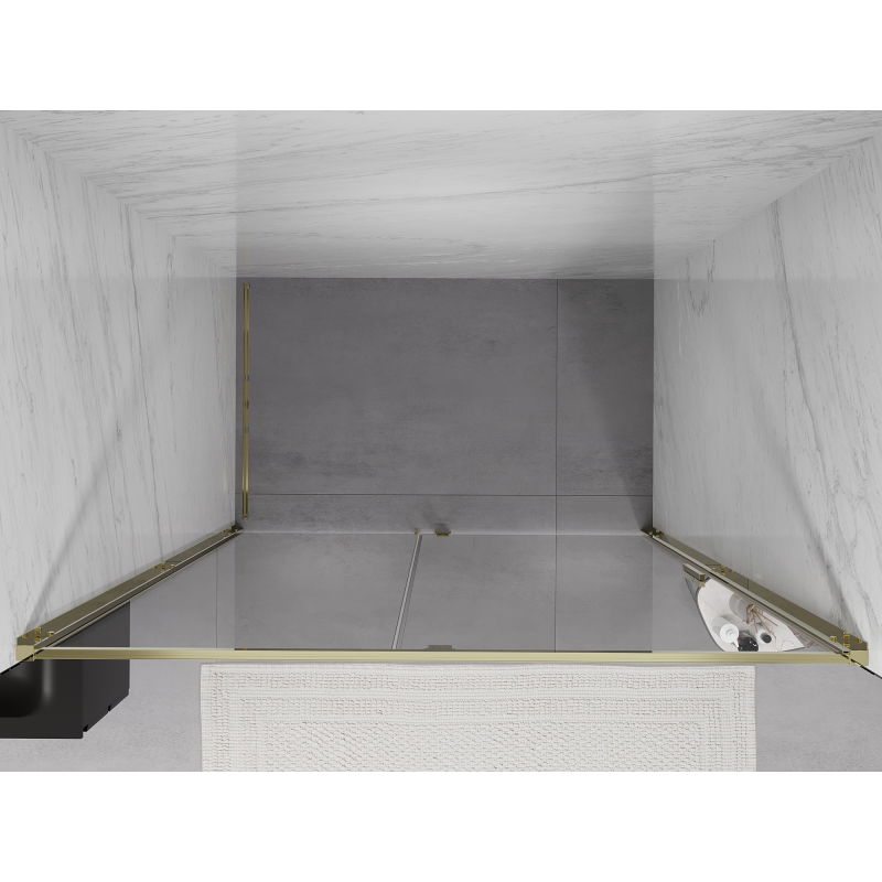Mexen Exo porta doccia battente 130 cm, trasparente, dorato - 819-130-000-50-00