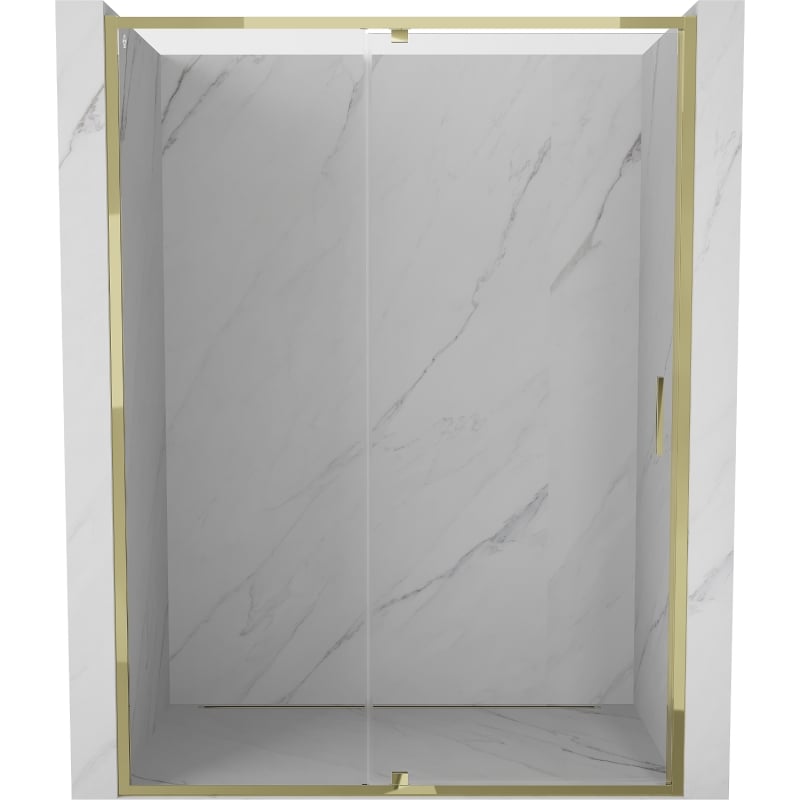 Mexen Exo puertas de ducha abatibles 135 cm, transparente, dorado - 819-135-000-50-00