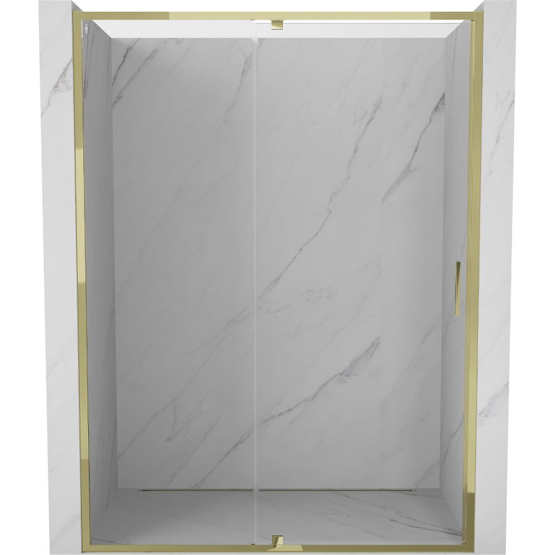 Mexen Exo scharnierende douchedeur 140 cm, transparant, goud - 819-140-000-50-00