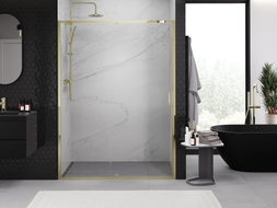 Mexen Exo-R Duschdrehtür 140 cm, transparent, gold - 819-140-000-50-00