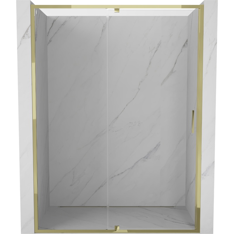Mexen Exo-R drzwi prysznicowe uchylne 150 cm, transparent, złote - 819-150-000-50-00
