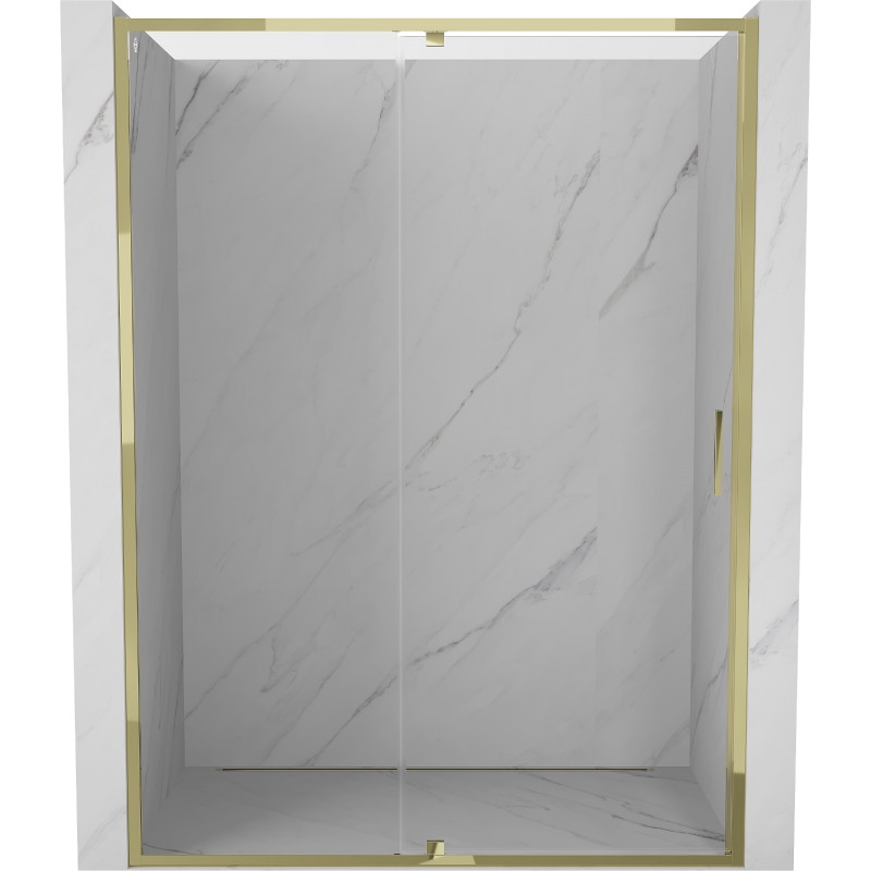 Mexen Exo drzwi prysznicowe uchylne 155 cm, transparent, złote - 819-155-000-50-00