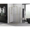 Mexen Exo-S cabina de ducha corredera 100 x 75 cm, transparente, dorada - 8151-100-075-50-00