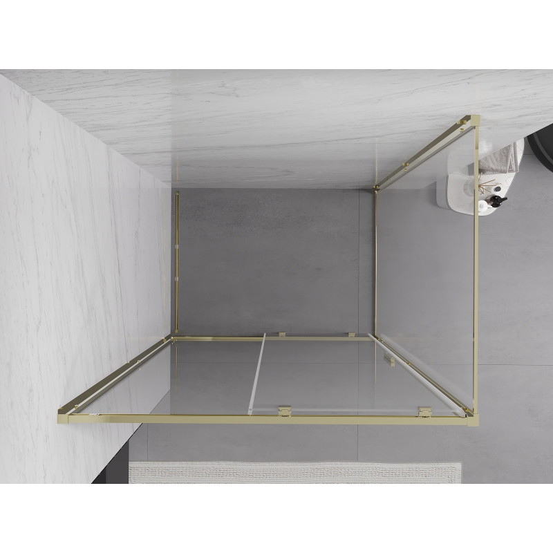 Mexen Exo-S schiebbare Duschkabine 160 x 80 cm, transparent, gold - 8151-160-080-50-00