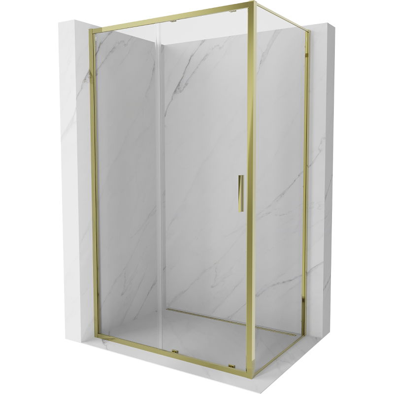 Mexen Exo cabina doccia scorrevole 135 x 85 cm, trasparente, oro - 8151-135-085-50-00
