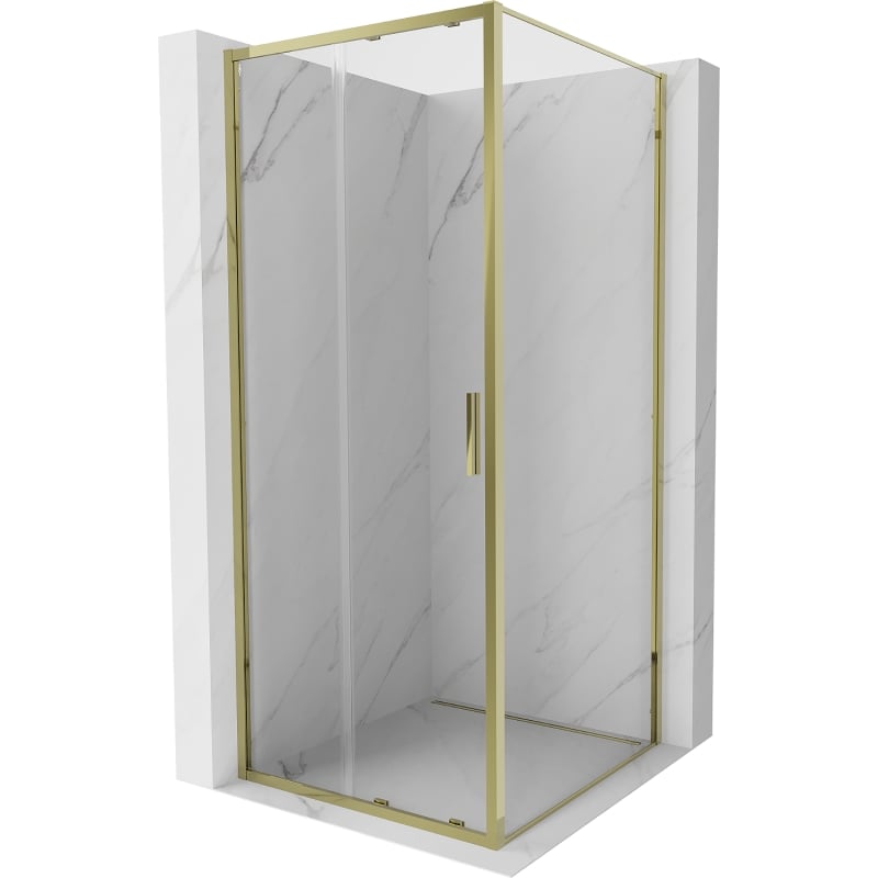 Mexen Exo Duschkabine Schiebetür 90 x 90 cm, transparent, gold - 8151-090-090-50-00